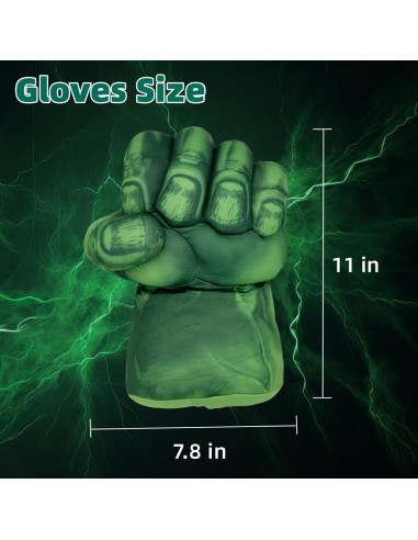 Guantes de Superhéroe Kiapeak para Niños - Peluche Verde