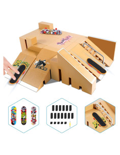 Kit Parque Skate Fingerboard Hailey&Elijah 3 Mini Skates 8 Rampas