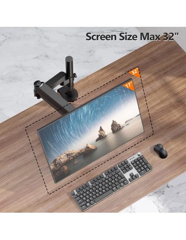 Soporte de Monitor WALI GSDM001 13-32" Ajustable Negro