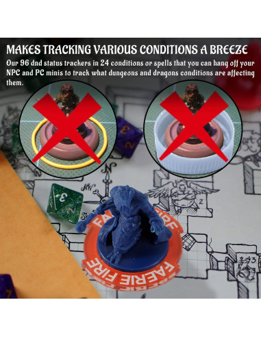 Anillos de Estado CZYY 96 PCS para D&D y RPGs