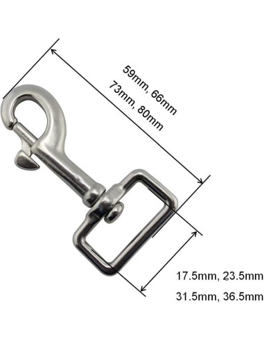 Gancho de Buceo NRC&XRC Acero Inoxidable 74mm 2 Piezas