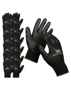 Guantes de Trabajo ACKTRA PU Ultra Delgados 12 Pares X-Grande