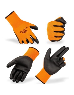 Guantes de Trabajo ACKTRA PU Ultra Delgados 12 Pares X-Grande 2