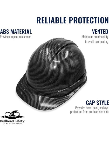 Casco de Seguridad Bullhead Ventilado Grafito Negro 6 Puntos
