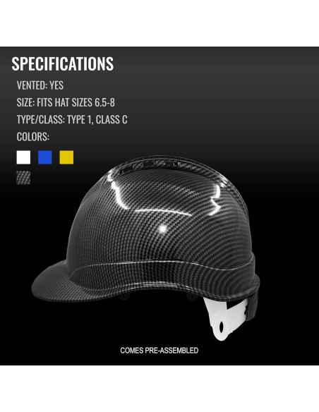 Casco de Seguridad Bullhead Ventilado Grafito Negro 6 Puntos