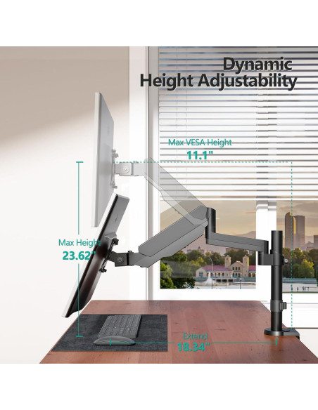 Soporte de Monitor WALI GSDM001 13-32" Ajustable Negro