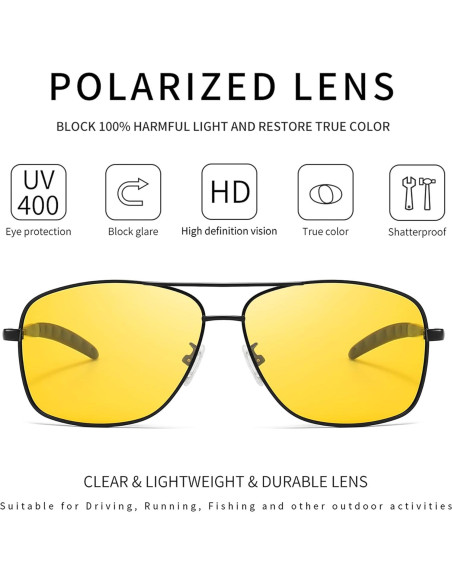 Gafas de sol polarizadas SUNGAIT para hombres, lente amarilla