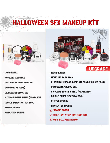 Kit de Maquillaje SFX COKOHAPPY para Halloween - Efectos Especiales
