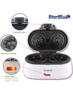 Hacedor de Tazones de Waffle Doble StarBlue - 1200W - Blanco 2