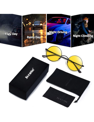 Gafas de sol redondas Joopin UV400 amarillas retro