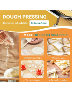 Máquina de Pasta Eléctrica Newhai 135W Acero Inoxidable 2