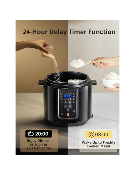 Olla de Presión Eléctrica COMFEE' 9 en 1 5.68L Negra Olla de Presión Eléctrica COMFEE' 9 en 1 5.68L Negra