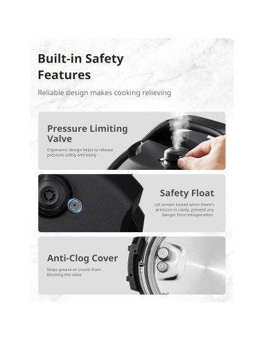 Olla de Presión Eléctrica COMFEE' 9 en 1 5.68L Negra