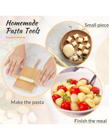 Juego de Herramientas para Pasta Tessco - 4 Tablas y Rodillos de Madera Juego de Herramientas para Pasta Tessco - 4 Tablas y Rodillos de Madera