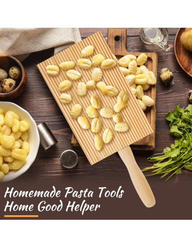 Juego de Herramientas para Pasta Tessco - 4 Tablas y Rodillos de Madera