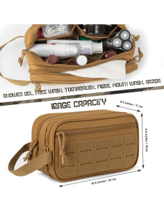 Bolsa de Aseo Táctica QT&QY para Hombres 26x15x11 cm 2