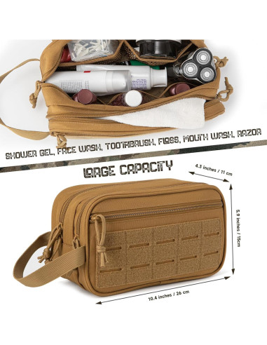 Bolsa de Aseo Táctica QT&QY para Hombres 26x15x11 cm