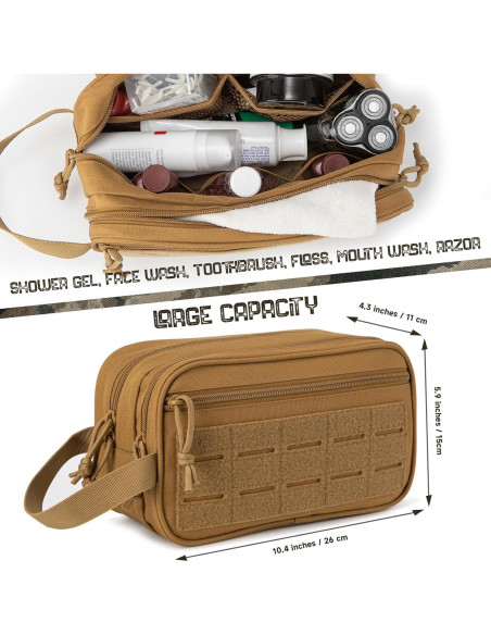 Bolsa de Aseo Táctica QT&QY para Hombres 26x15x11 cm