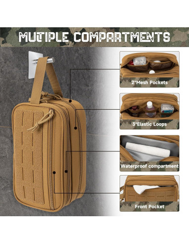 Bolsa de Aseo Táctica QT&QY para Hombres 26x15x11 cm