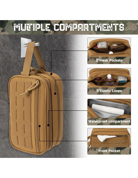 Bolsa de Aseo Táctica QT&QY para Hombres 26x15x11 cm