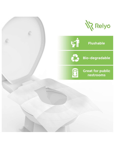 Cubiertas de Asiento de Inodoro Desechables Relyo 50 Pzas Biodegradables