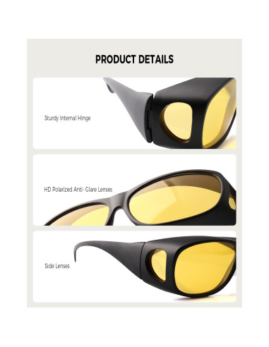 Gafas FIMOSON para Conducir de Noche Antirreflejo Amarillas