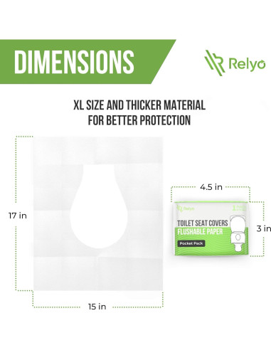 Cubiertas de Asiento de Inodoro Desechables Relyo 50 Pzas Biodegradables