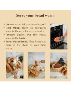 Cesta Calentadora de Pan Meryotsa 24x13x8.7 cm Ratan 2