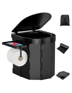 Inodoro Portátil PAHTTO Plegable con Estante y Tapa