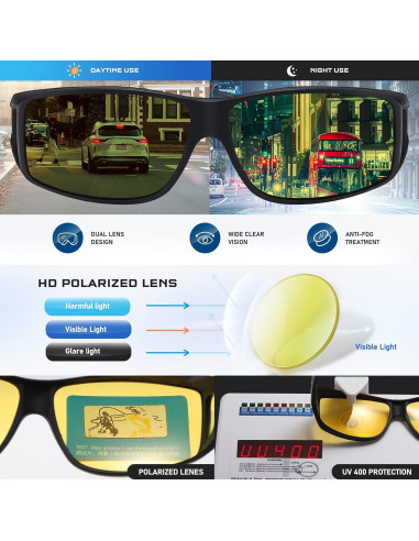 Gafas de Conducir de Noche Tnnaiko con Lentes Amarillas