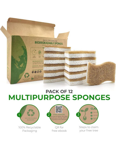 Esponjas de Cocina Ecológicas AIRNEX - 12 Unidades Biodegradables