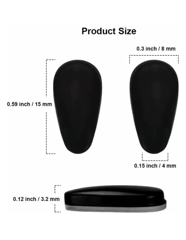 Almohadillas de Silicona Adhesivas para Gafas Mr.ZzjOOj 3.2mm Negro