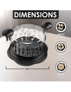 Juego de Desmenuzadores de Pollo Silver Slice 4 en 1 Negro 2