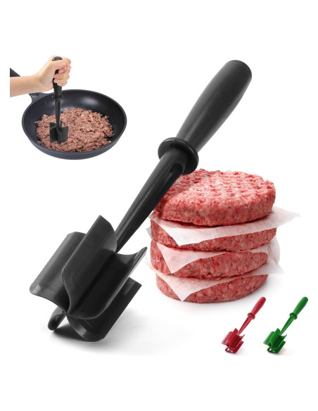 Picador de Carne CUNSENR Negro - Machacador Antiadherente