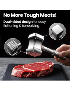 Martillo Aplanador de Carne Gourmet Easy Acero Inoxidable 2