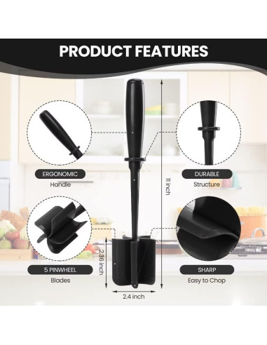 Picador de Carne CUNSENR Negro - Machacador Antiadherente