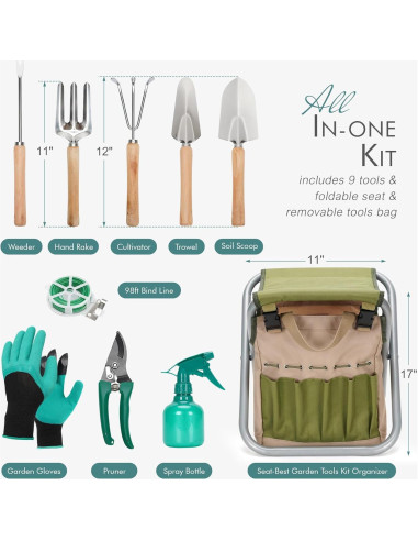 Juego de Herramientas de Jardinería InnoStage 10 Piezas