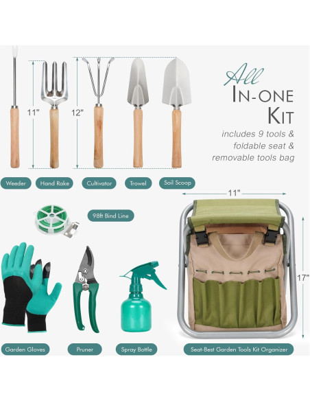 Juego de Herramientas de Jardinería InnoStage 10 Piezas