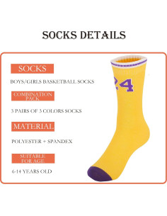 3 Pares de Calcetines de Baloncesto NIUNEW para Niños 2