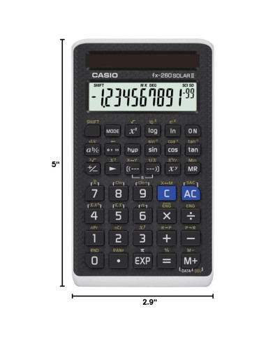 Calculadora Científica Casio fx-260 Solar II 10+2 Dígitos
