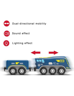 Locomotora a Batería May & Z para Vías de Madera Azul 2