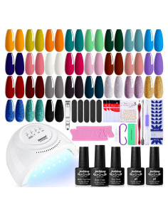 Kit de Esmalte de Uñas Gel 27 Colores + Lámpara UV JEWHITENY