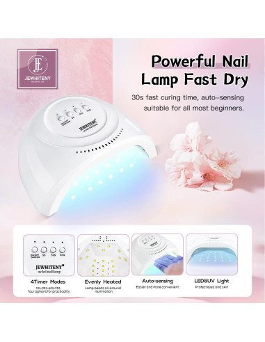 Kit de Esmalte de Uñas Gel 27 Colores + Lámpara UV JEWHITENY