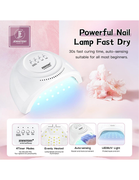 Kit de Esmalte de Uñas Gel 27 Colores + Lámpara UV JEWHITENY