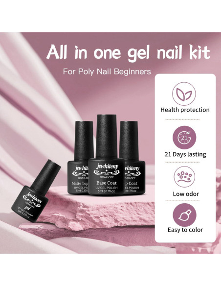Kit de Esmalte de Uñas Gel 27 Colores + Lámpara UV JEWHITENY