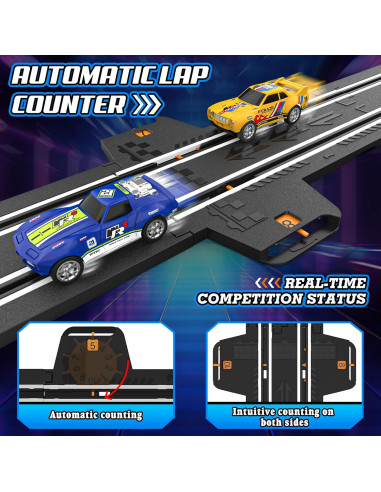 Pista de Carreras de Coches Slot Fedonak 3,35m 2 Coches