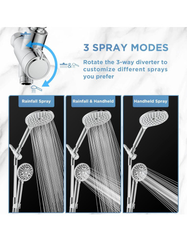 Combo Ducha Filtrada MakeFit 8" Lluvia y Mano Ajustable