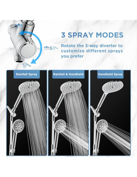 Combo Ducha Filtrada MakeFit 8" Lluvia y Mano Ajustable