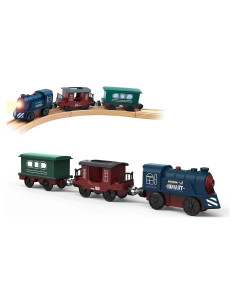 Tren Eléctrico Retro May & Z para Pista de Madera 3 Piezas