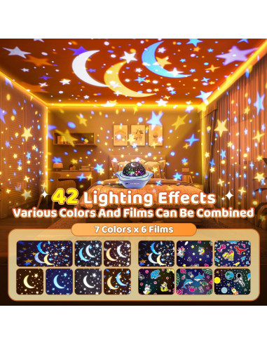 Proyector de Estrellas PIKOY WH-E07 Luz Nocturna Infantil